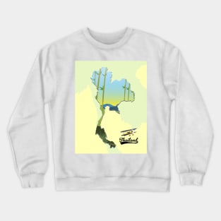 Thailand travel map Crewneck Sweatshirt